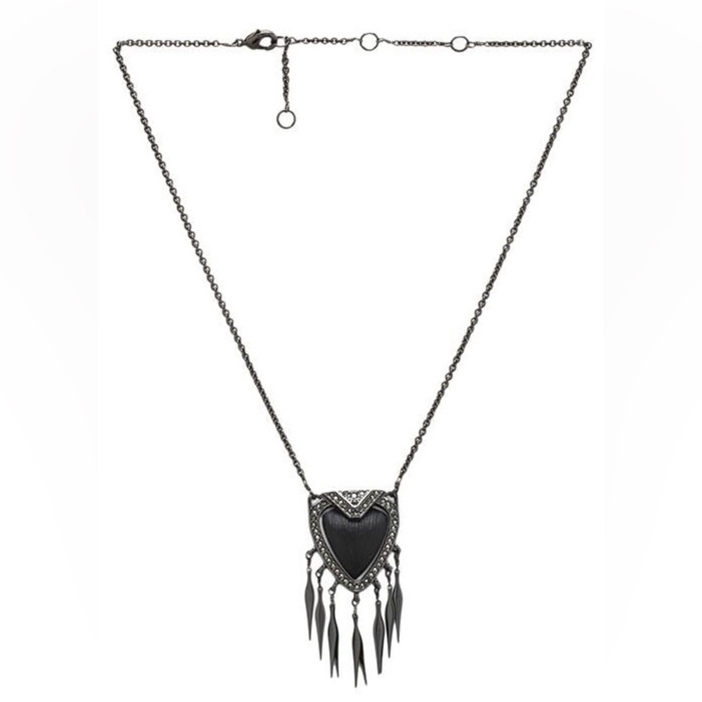 Alexis Bittar Santa Fe Deco Pendant Choker Necklace in Black